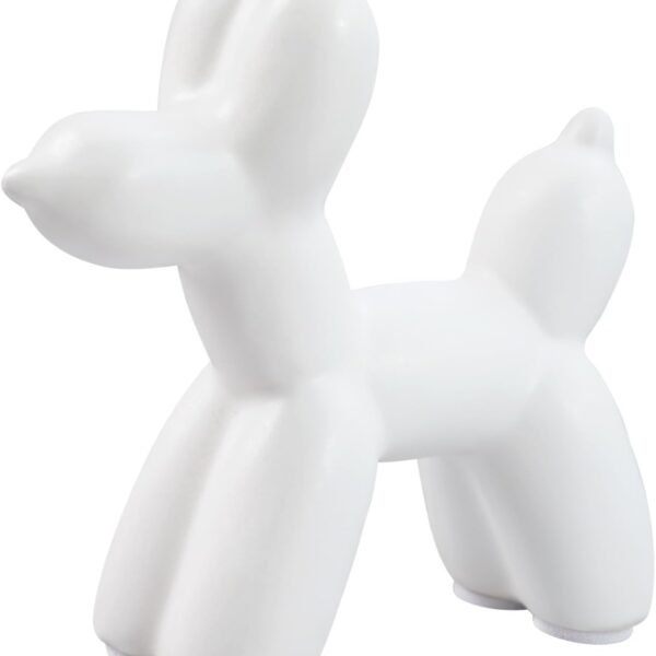 Modern White Ceramic Dog Statue Small