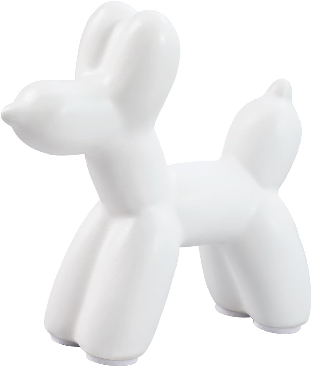 Modern White Ceramic Dog Statue Small
