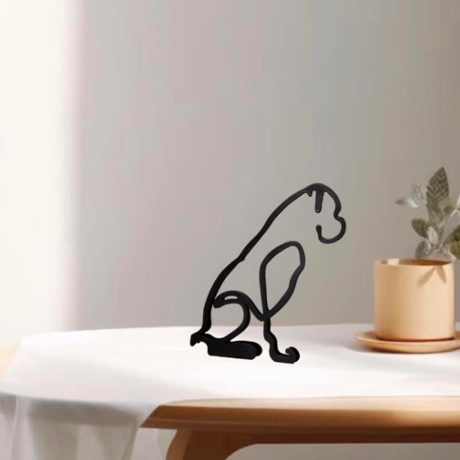 Minimalist Metal Abstract Dog Line Sculpture - Image 2