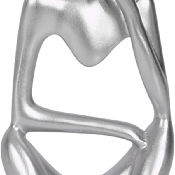 Sandstone Resin Abstract Contemplative Statue Silver Right