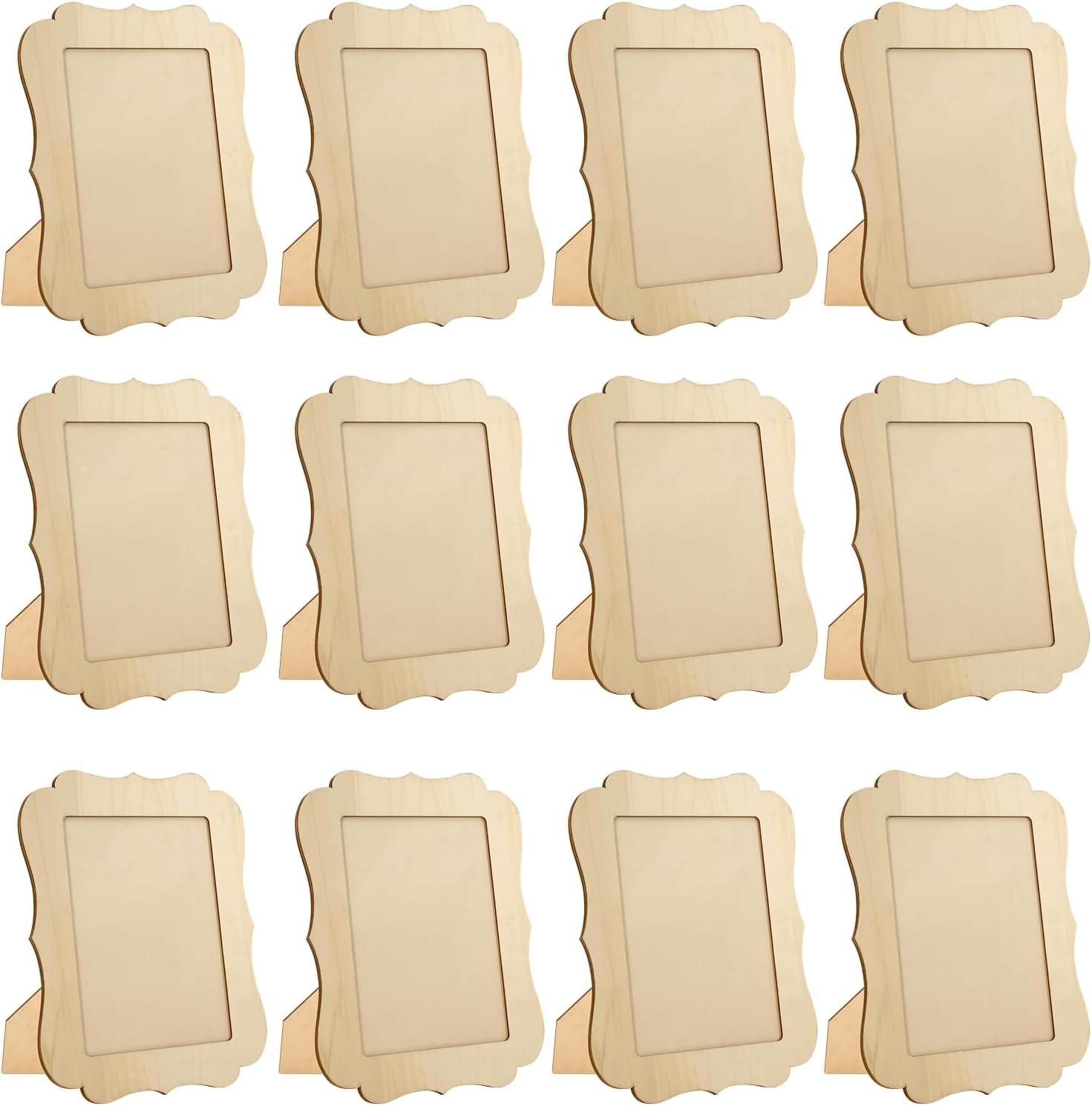 Quatrefoil Shaped Unfinished Wooden Picture Frames for DIY Crafts