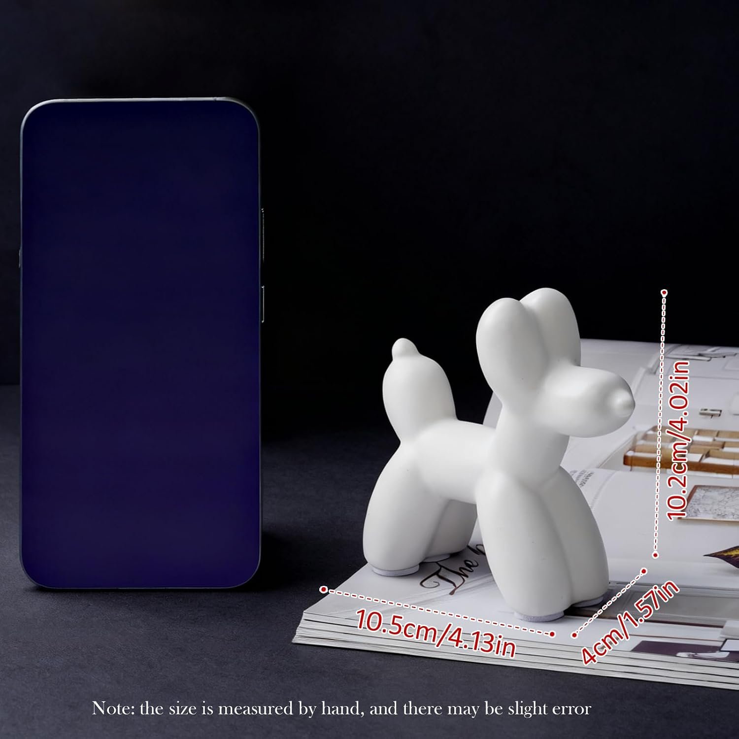 Modern White Ceramic Dog Statue Small - Image 2