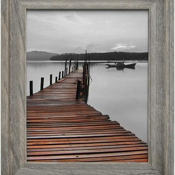 Rustic Wooden Farmhouse Picture Frame Handmade Weathered Gray Finish