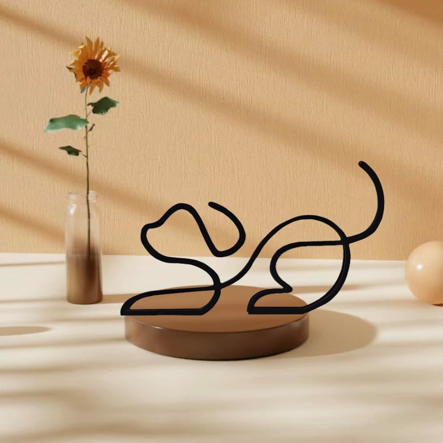Minimalist Metal Line Dog Wall Desk Art - Image 2
