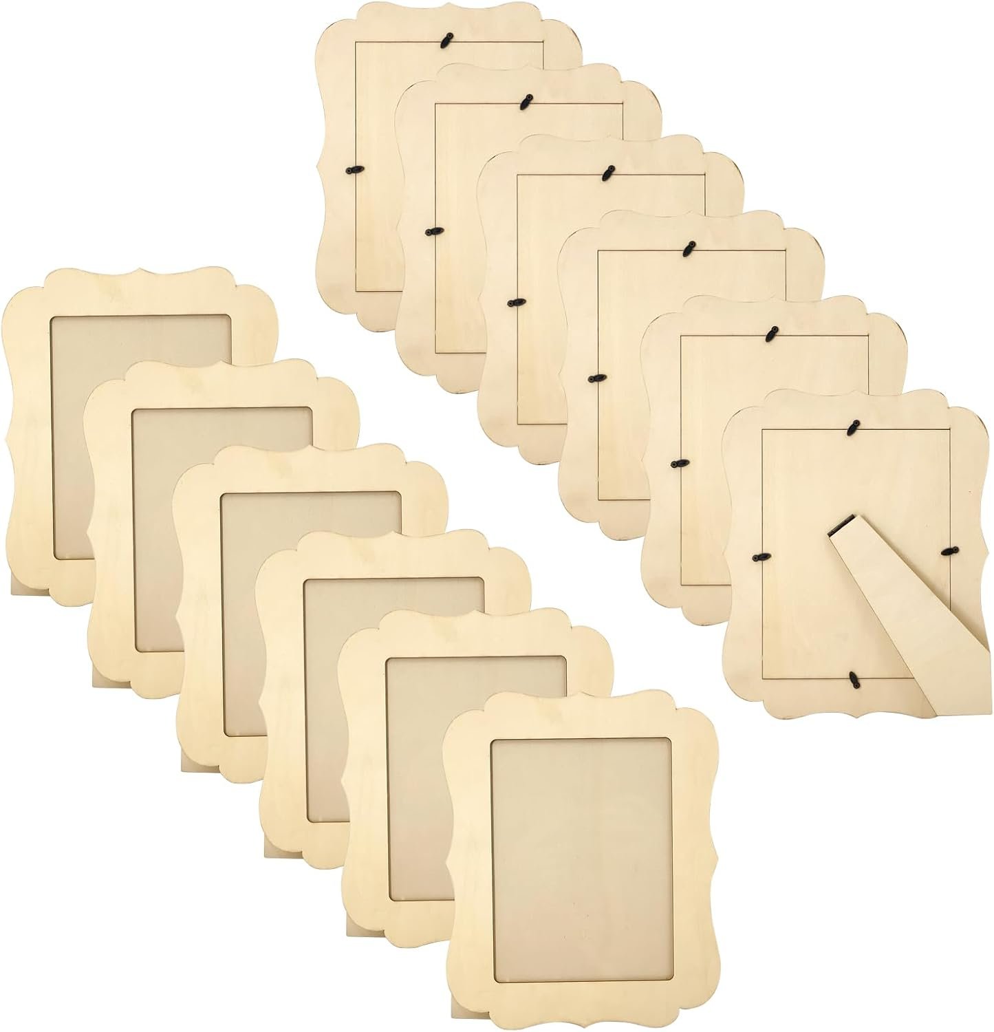 Quatrefoil Shaped Unfinished Wooden Picture Frames for DIY Crafts - Image 2