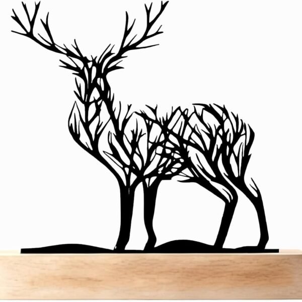 Black Metal Reindeer Rustic Table Decor
