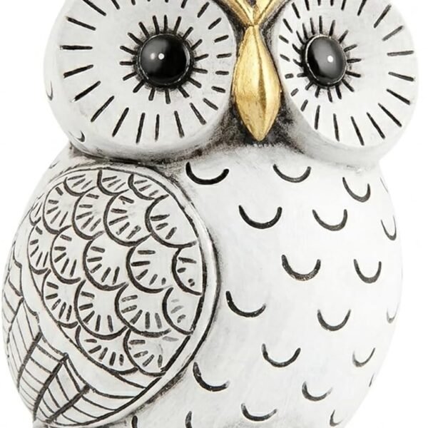 Black White Resin Owl Shelf Decor