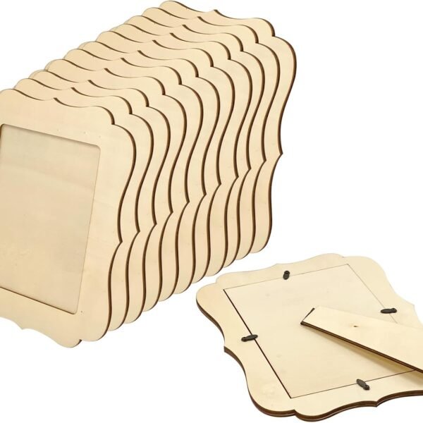 Quatrefoil Shaped Unfinished Wooden Picture Frames for DIY Crafts
