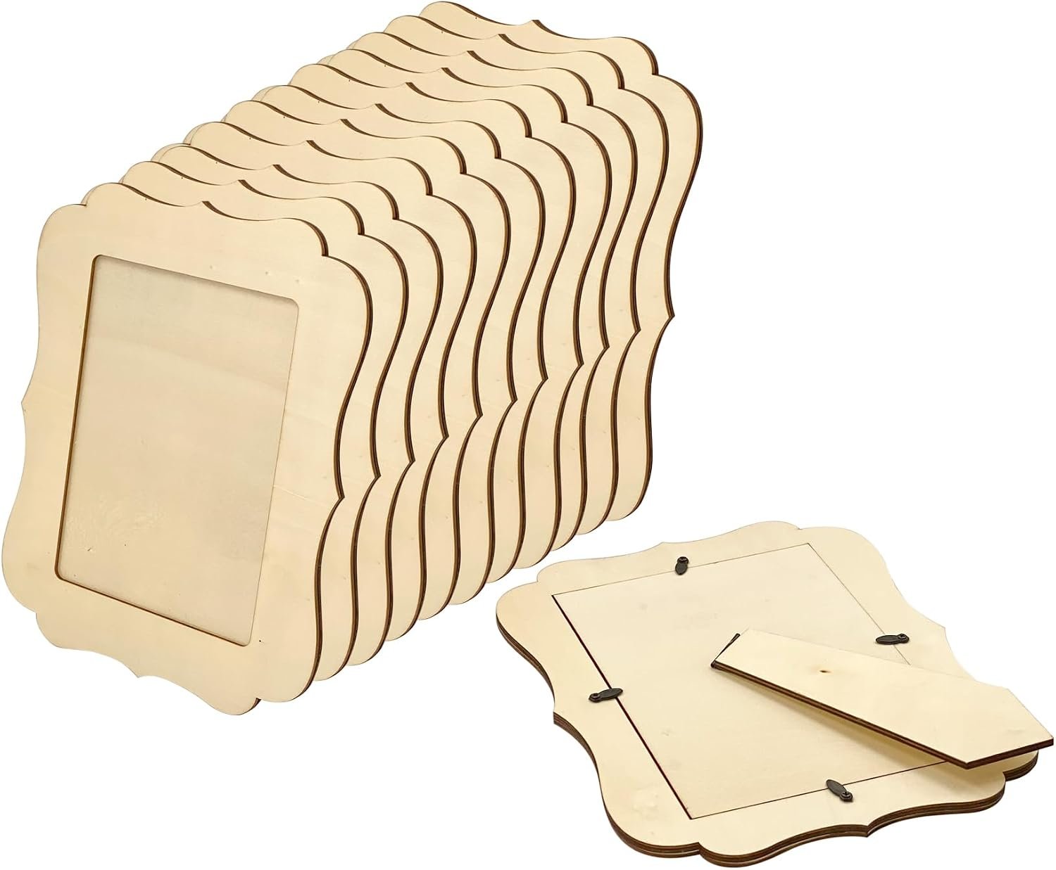 Quatrefoil Shaped Unfinished Wooden Picture Frames for DIY Crafts