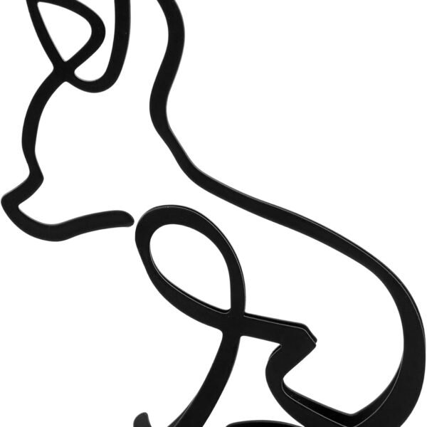 Abstract Minimalist Metal Dog Line Art Sculpture