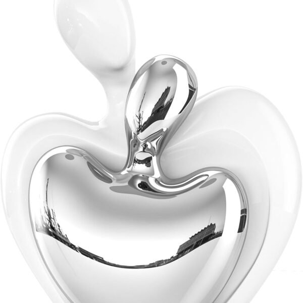 White Silver Ceramic Couple Hugging Figurines