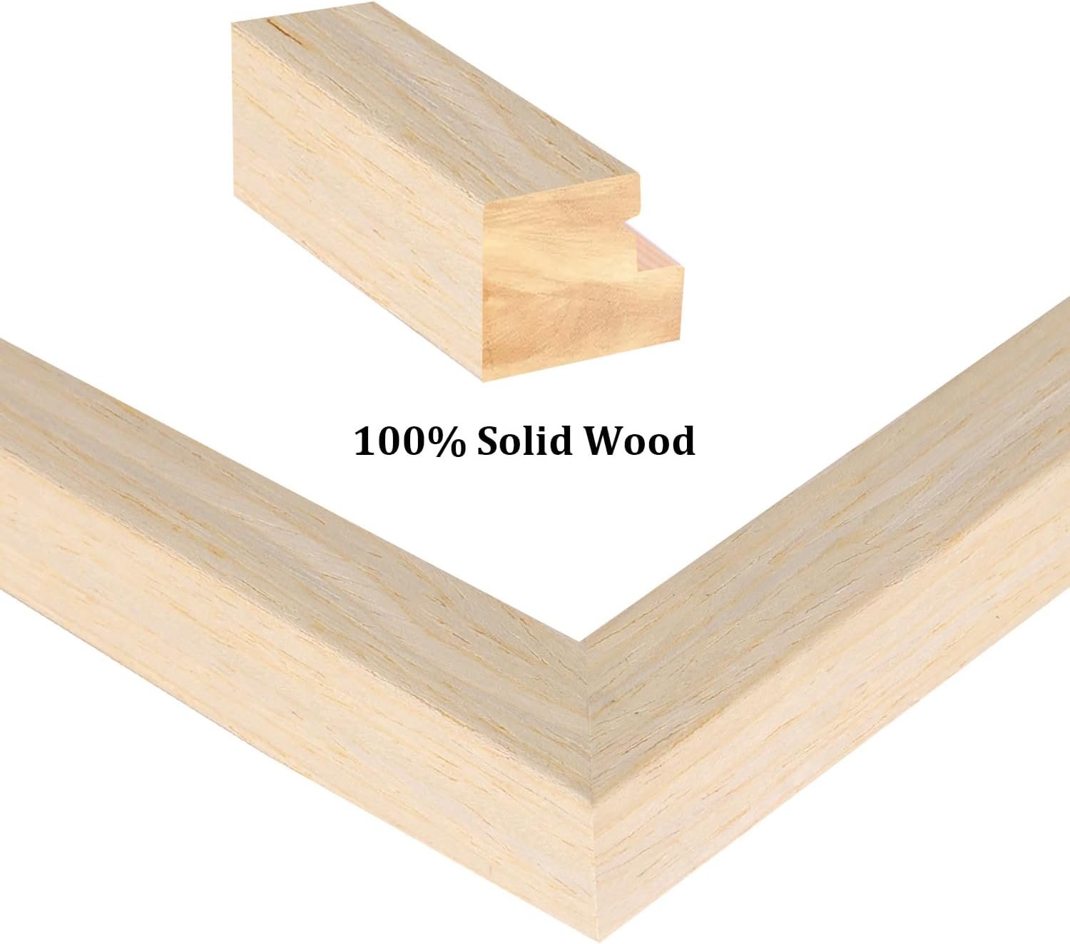 Solid Wood Picture Frame with Plexiglass Oak Wood Finish Wall or Tabletop Display - Image 2