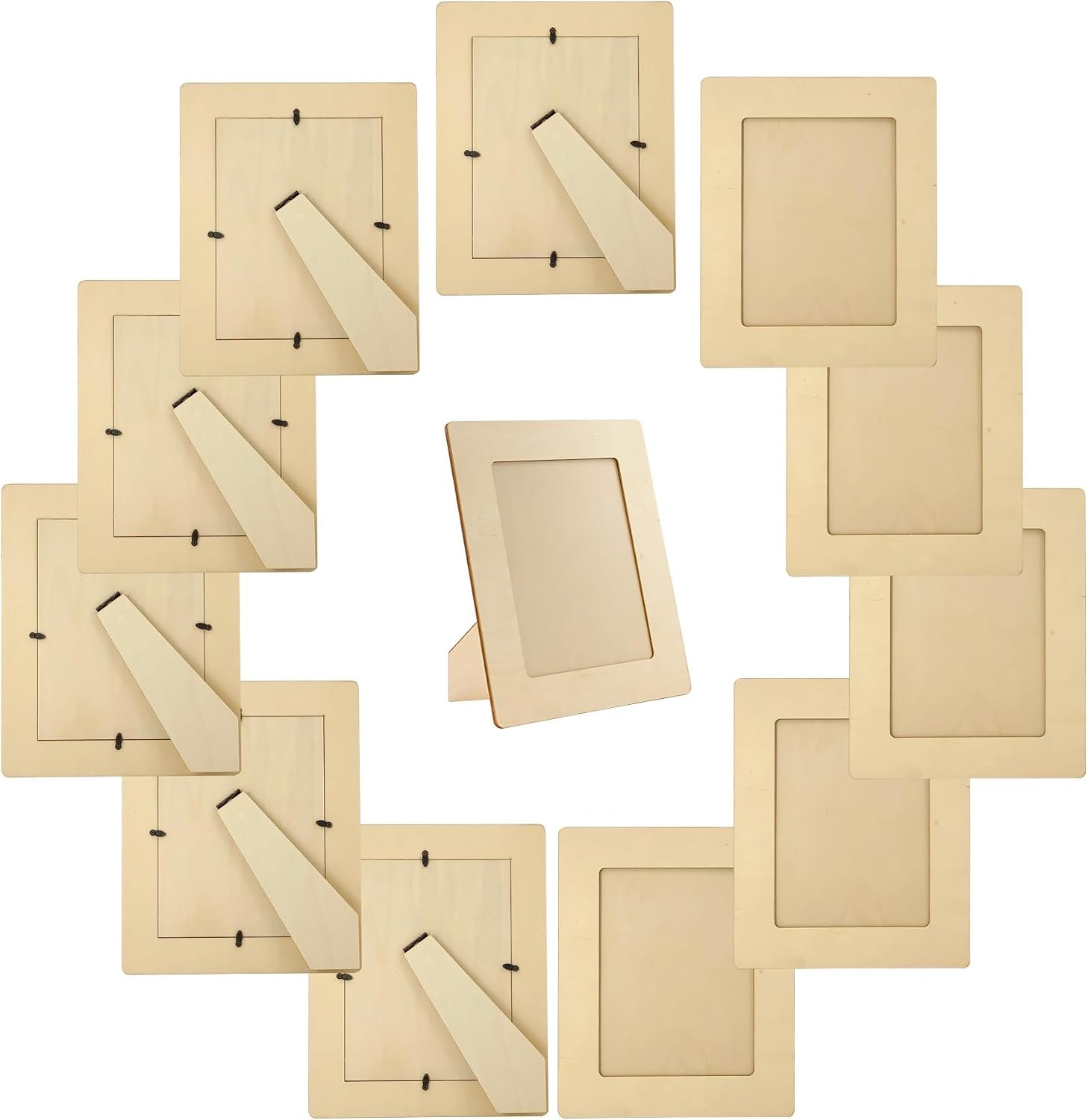 Unfinished Wooden Picture Frame Pack for Crafts - Image 2