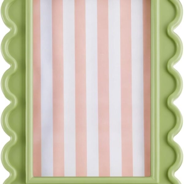 Light green floral wave-shaped fan-shaped photo frame