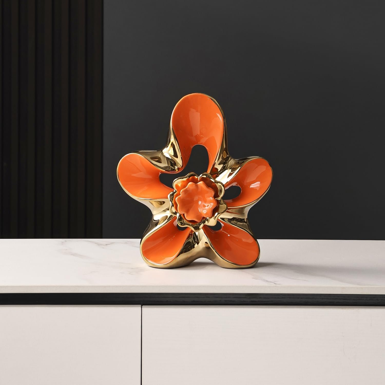 Ceramic Abstract Flower Sculpture Home Decor - Image 2