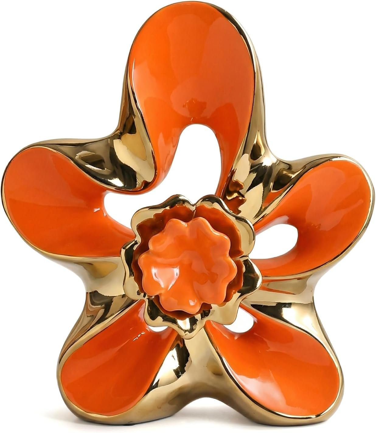 Ceramic Abstract Flower Sculpture Home Decor