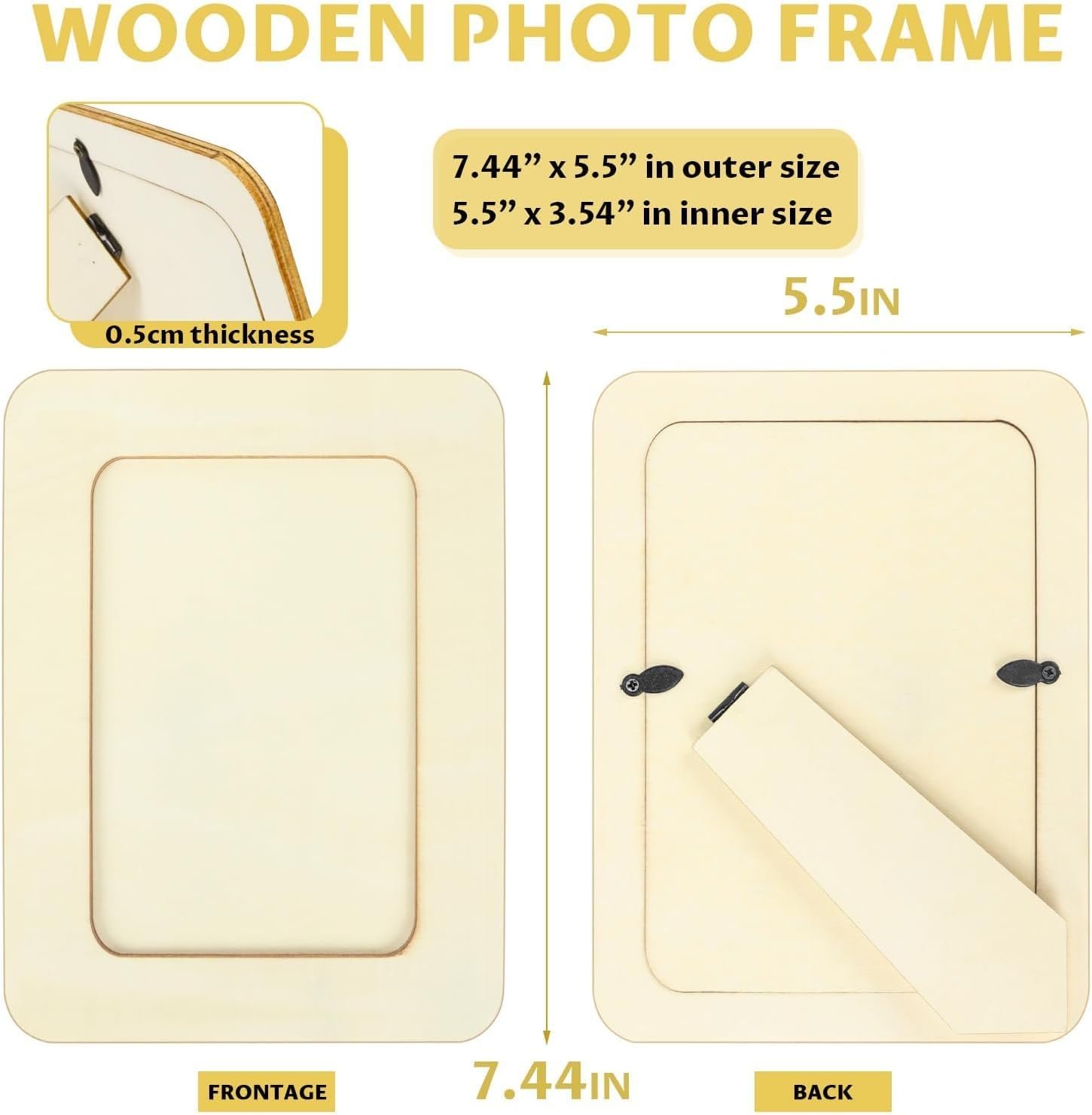 Wooden DIY Picture Frame Set for Crafting Painting and Decoration - Image 2