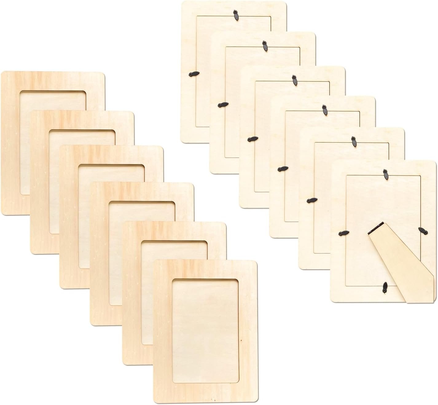 Unfinished Wooden Picture Frame Pack for Photos and Crafts