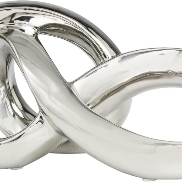 Silver Ceramic Abstract Sculpture Home Decor