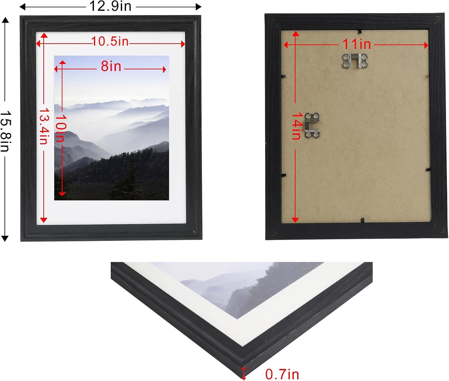 Wooden Certificate Frame with Mat Gallery Document Display - Image 2