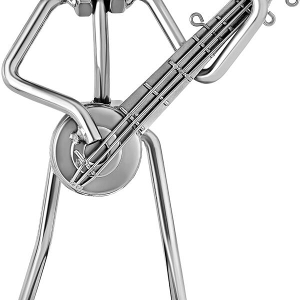Silver Banjo Player Tabletop Musician Figurine