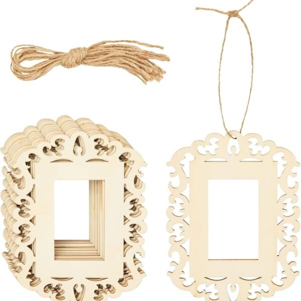 Unfinished Wooden Picture Frames for Crafts DIY Ornaments Decoration