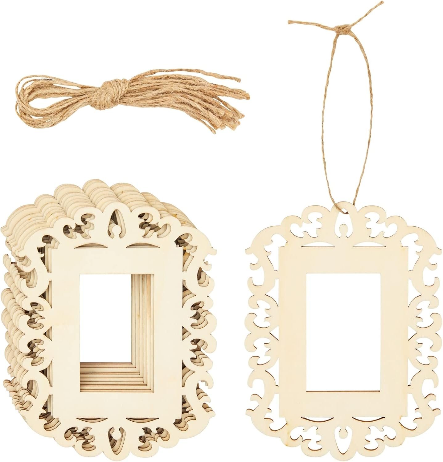 Unfinished Wooden Picture Frames for Crafts DIY Ornaments Decoration