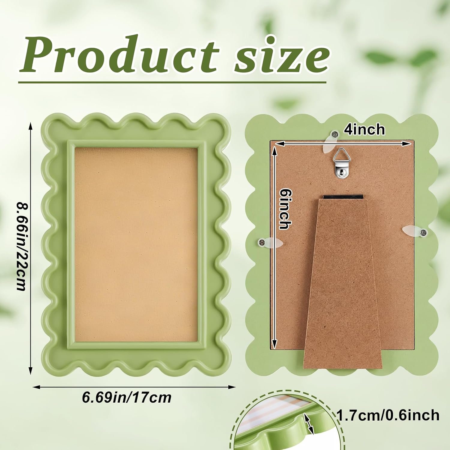 Light green floral wave-shaped fan-shaped photo frame - Image 2