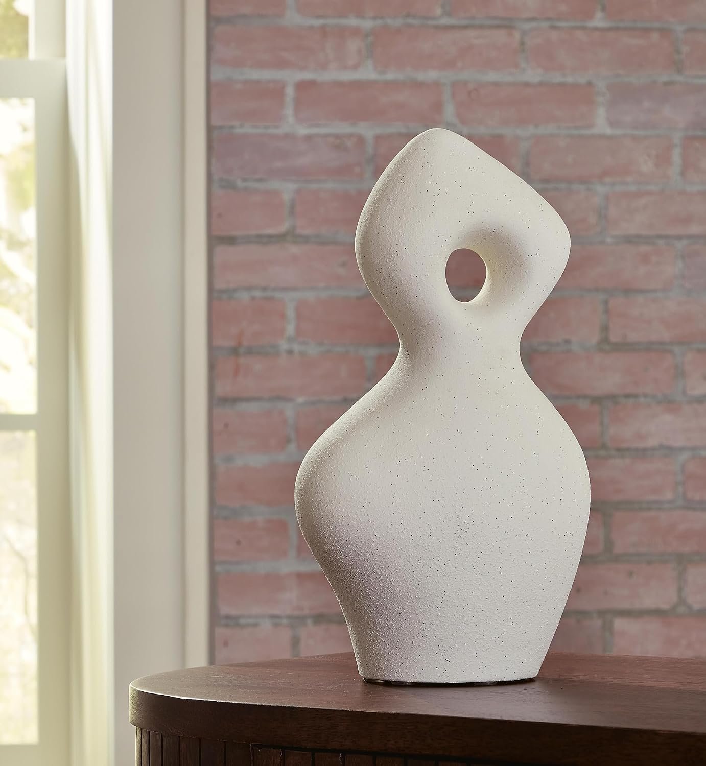 Modern Off White Ceramic Abstract Sculpture - Image 2