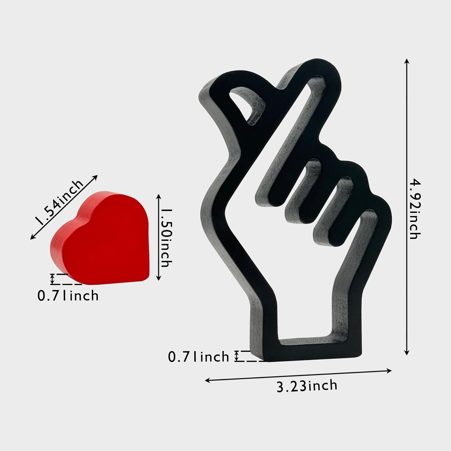Finger Heart Statue Set Modern Desk Ornament - Image 2