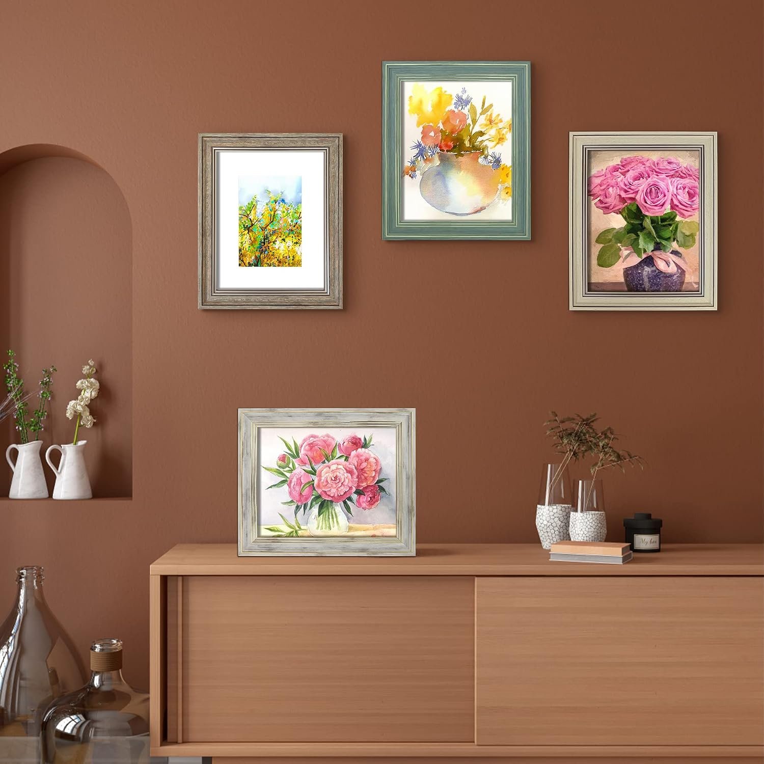 Rustic Farmhouse Picture Frame Set for Table or Wall Hanging - Image 2