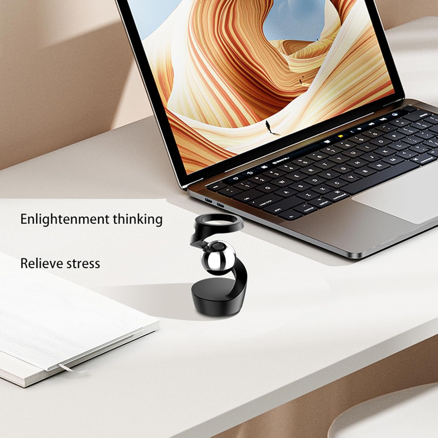 Levitating Spinning Gyroscope Silent Metal Desk Toy - Image 2