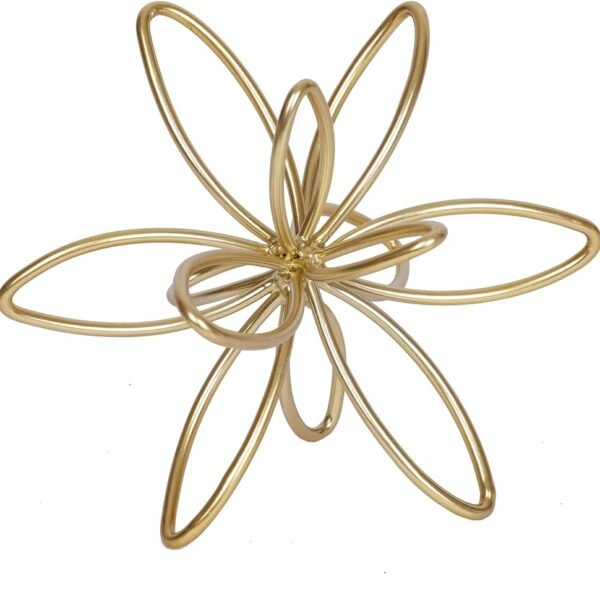 Gold Geometric Sphere Cube Abstract Table Sculpture