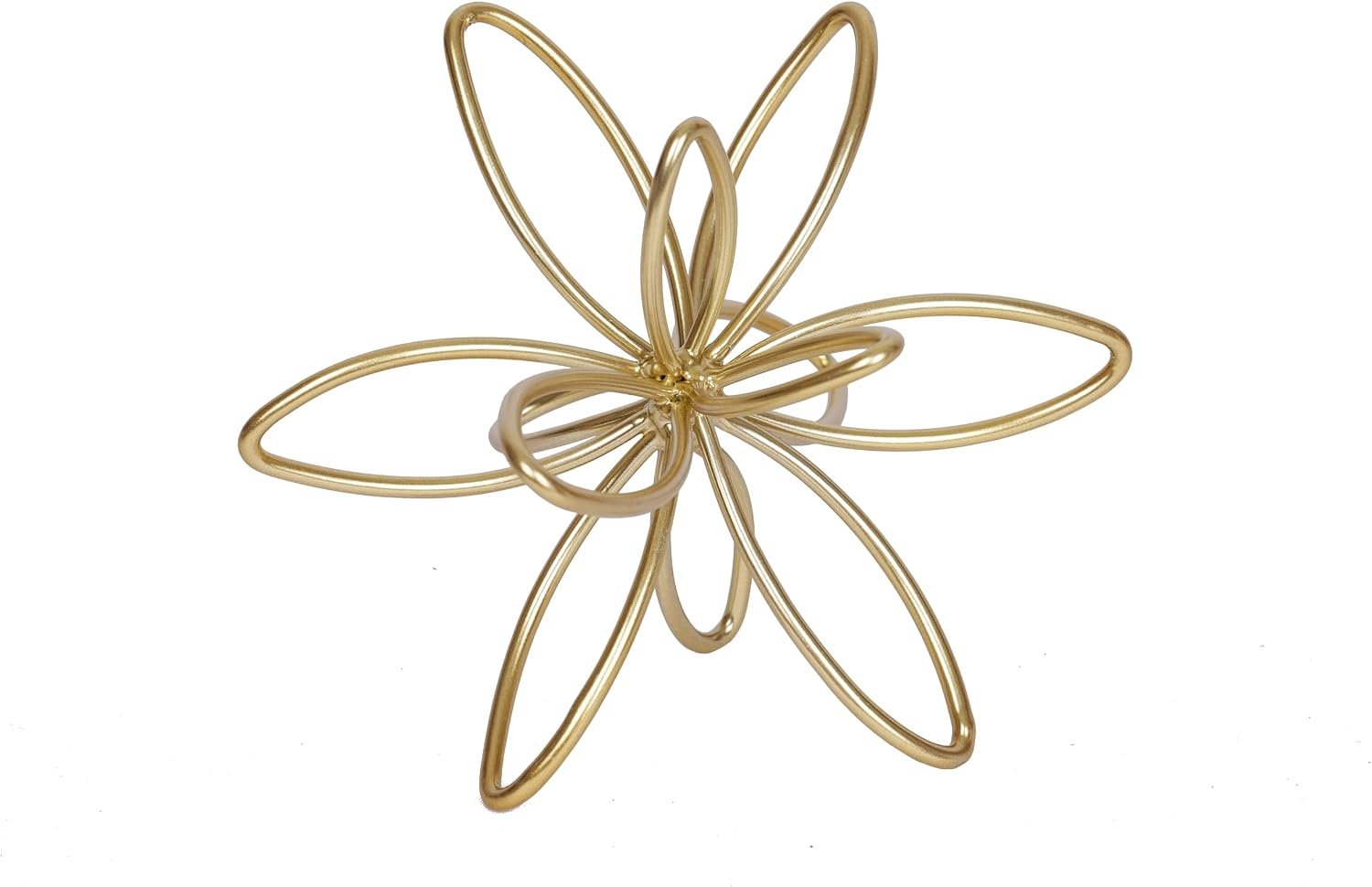 Gold Geometric Sphere Cube Abstract Table Sculpture