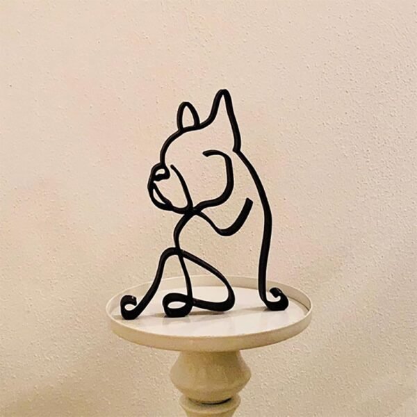 Minimalist Metal Wire Dog Wall Sculpture