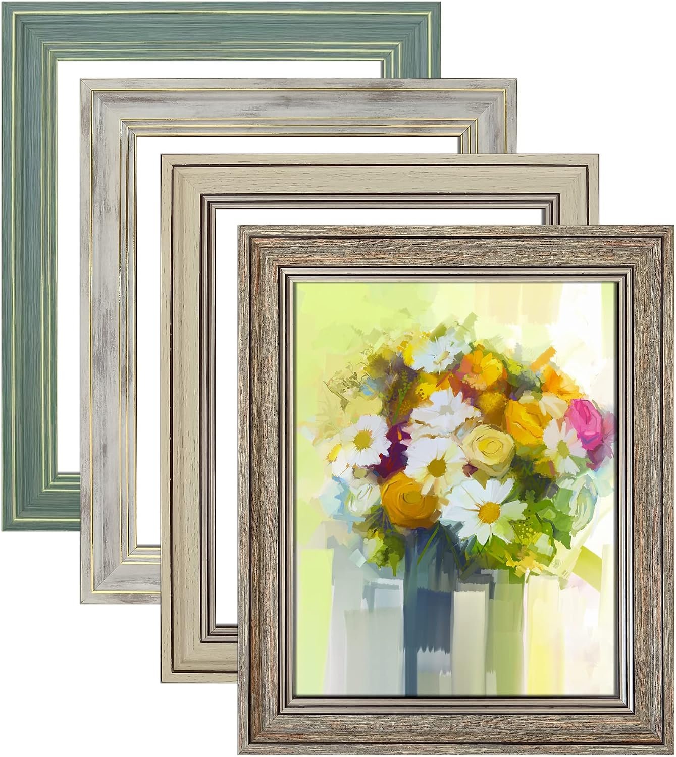 Rustic Farmhouse Picture Frame Set for Table or Wall Hanging