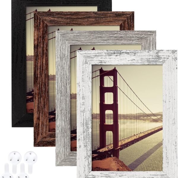 Farmhouse wood grain pattern photo frame