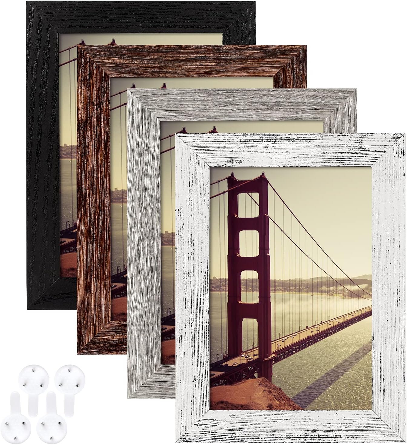 Farmhouse wood grain pattern photo frame