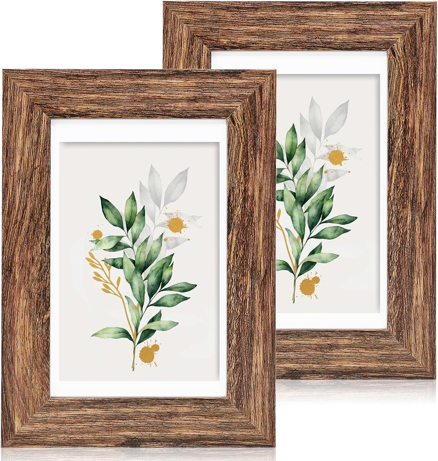 Photo frame set with glass