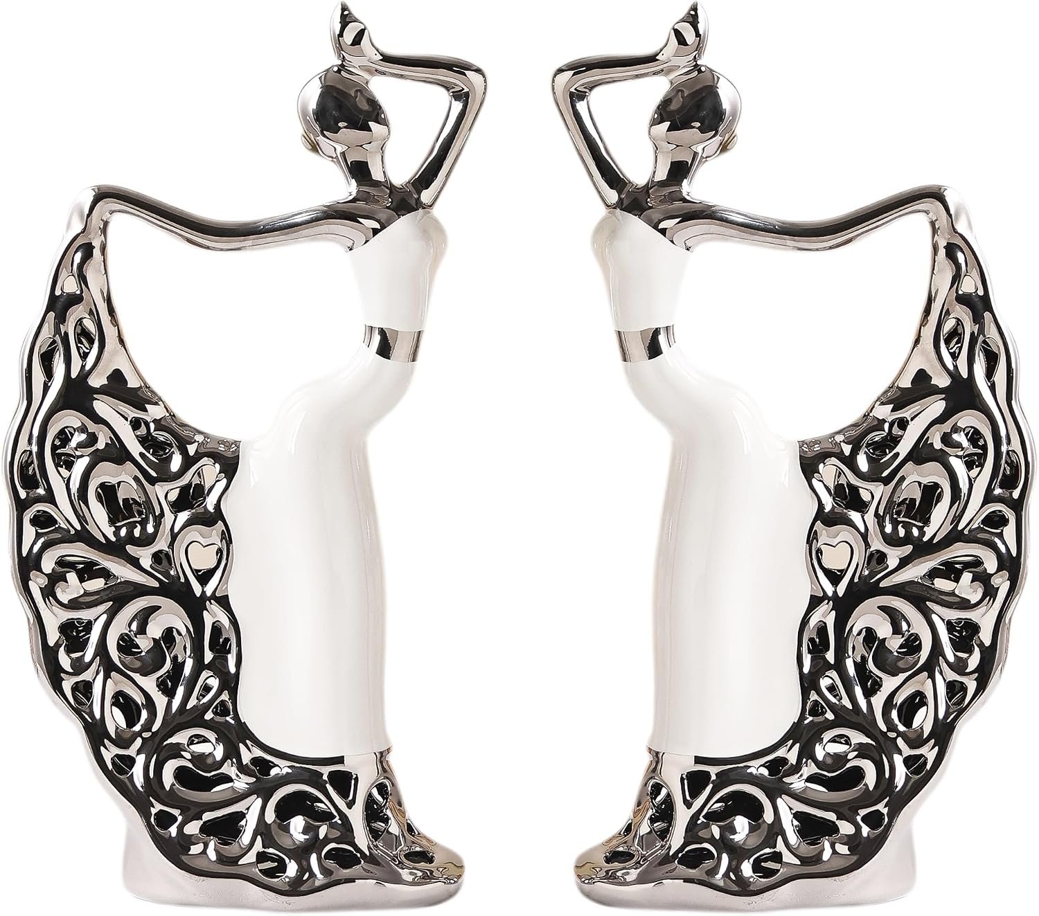 Ceramic Dancer Women Sculpture Set of 2