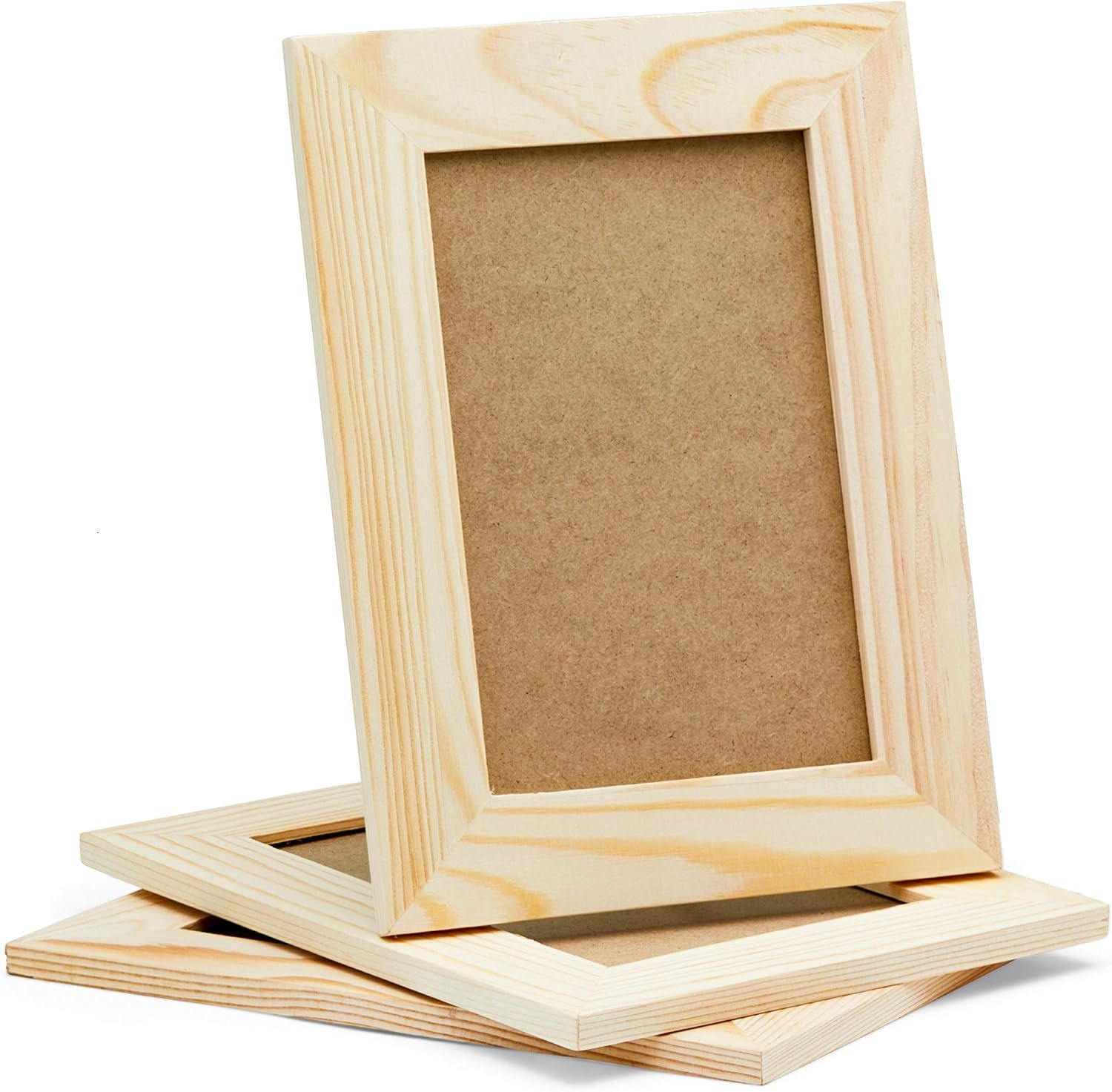 Unfinished Solid Pine Wood DIY Picture Frame Set for Arts and Crafts Projects