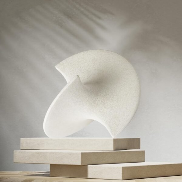 White Abstract Balancing Sculpture Home Decor
