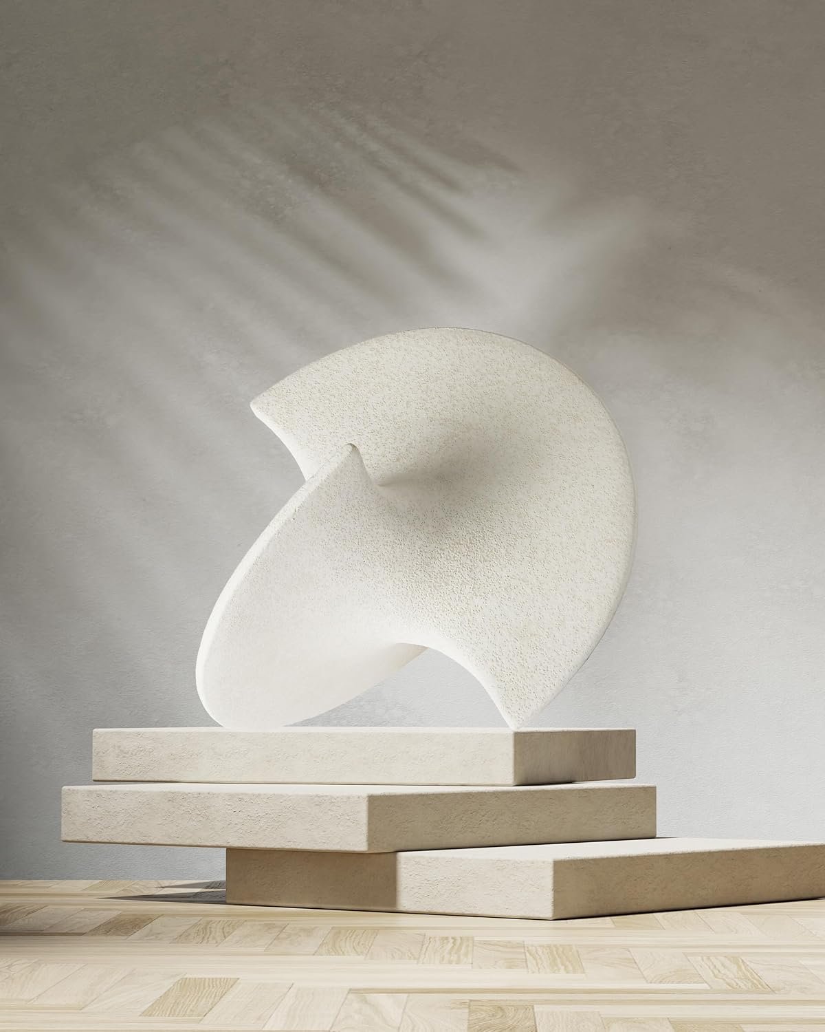 White Abstract Balancing Sculpture Home Decor