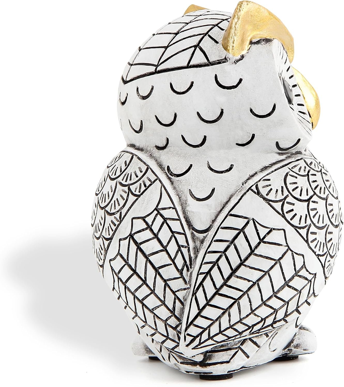 Black White Resin Owl Shelf Decor - Image 2